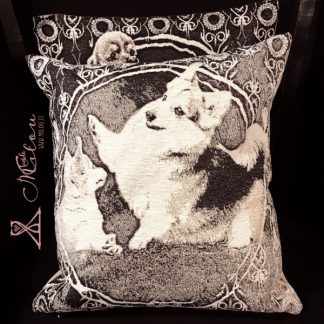 Koristetyynynpäällinen corgi pembroke "leikki"