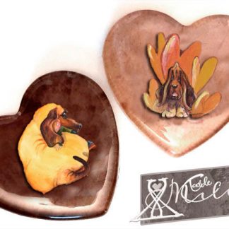 Lasinen sydän paperipaino