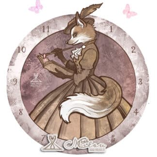 Seinäkello piirustuksella