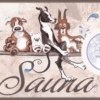 Ovikyltti - sauna - koirat lauteilla
