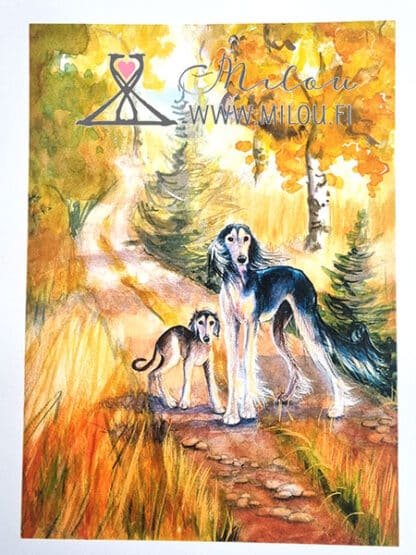 juliste saluki, Fci 9, Vinttikoirat. Saluki eli persianvinttikoira tai gasellikoira on itämainen vinttikoira. Rotu on maailman vanhimpia